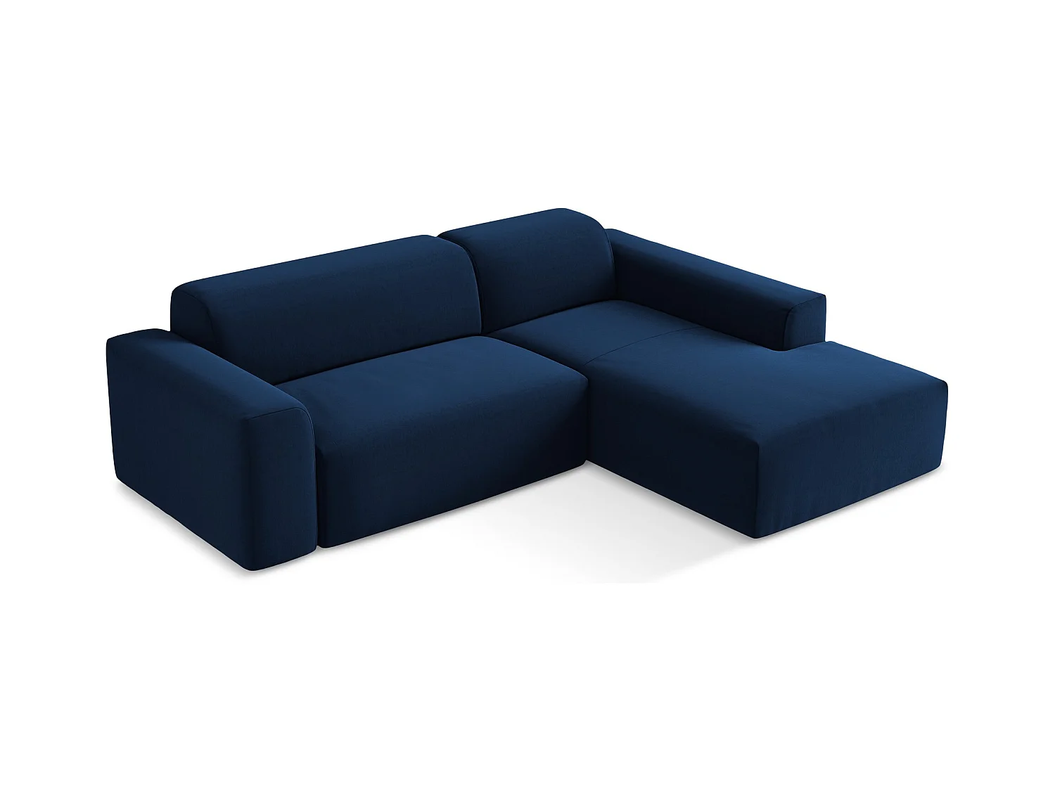 3-Sitzer Modulares Ecksofa - Ecke Rechts - Samt - Königsblau - KELI