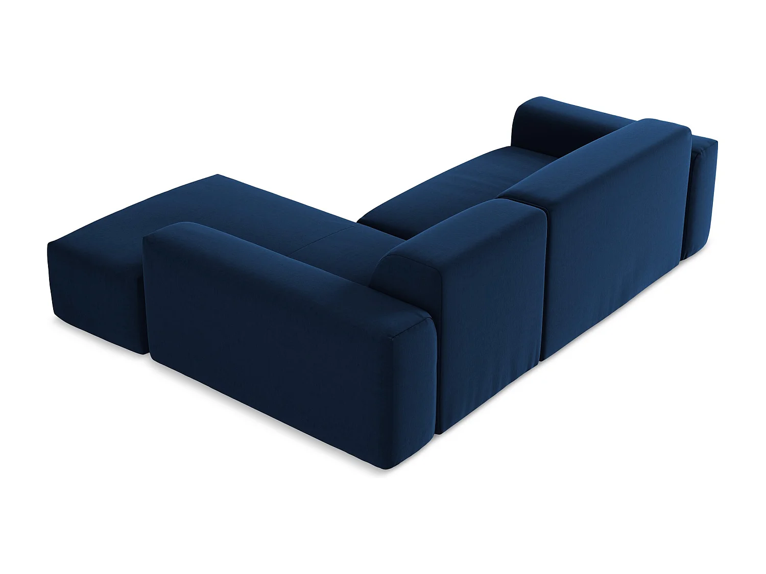 3-Sitzer Modulares Ecksofa - Ecke Rechts - Samt - Königsblau - KELI