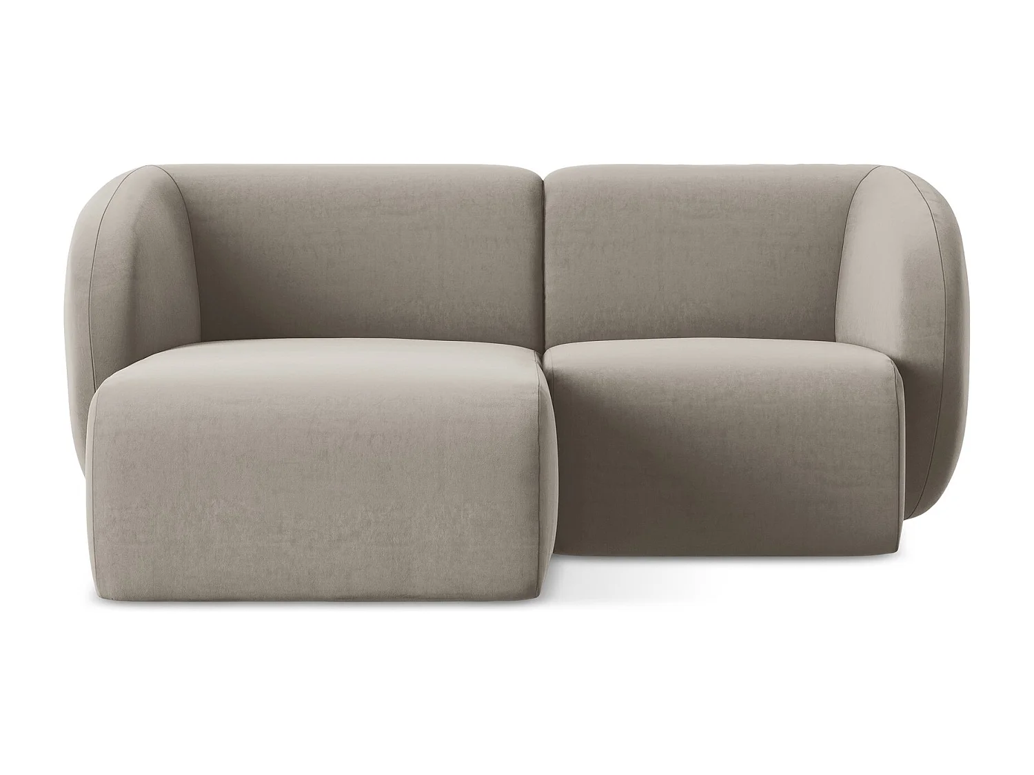 Modulaire hoekbank links van taupe velours - LANI