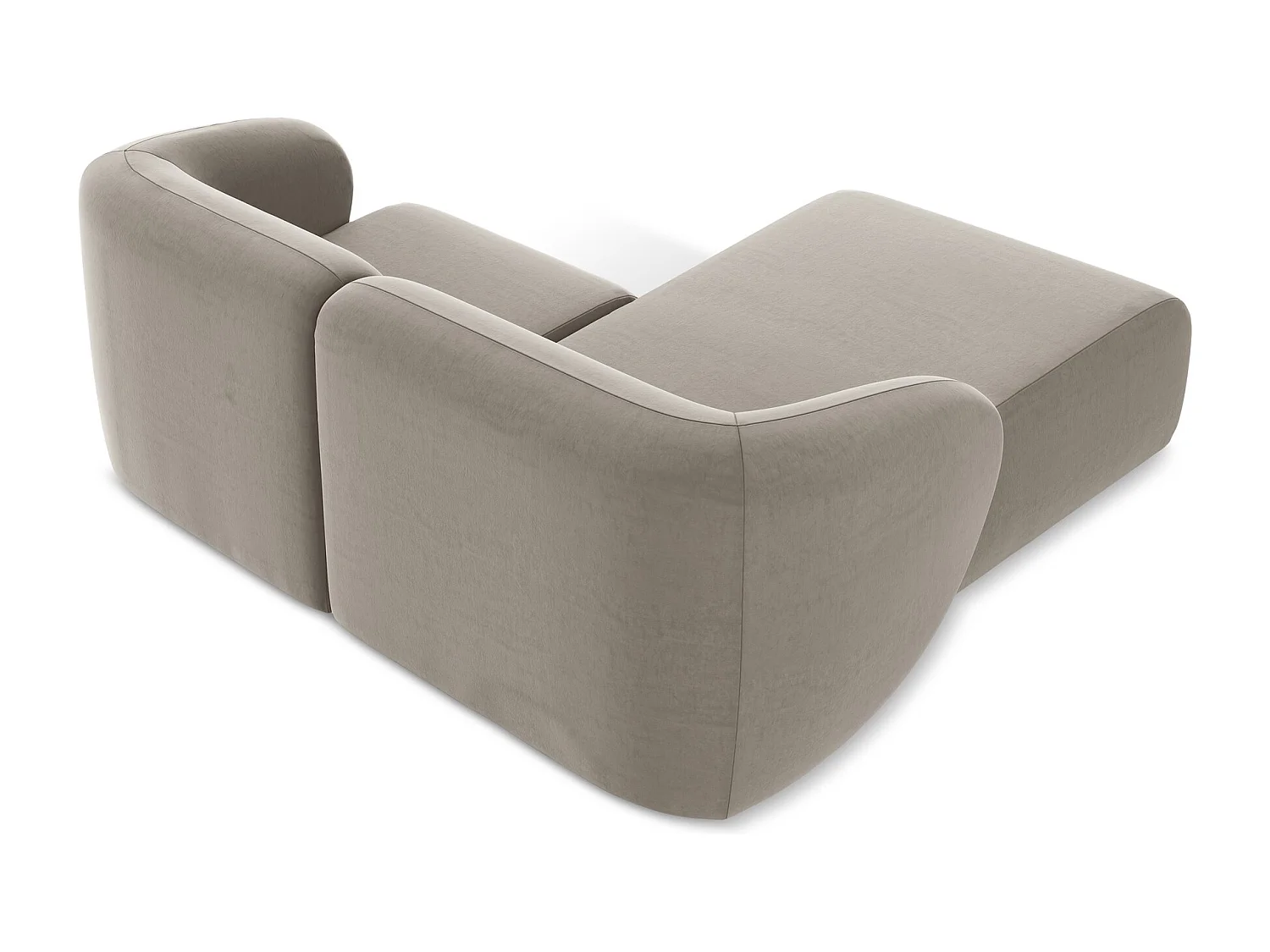 Modulaire hoekbank links van taupe velours - LANI