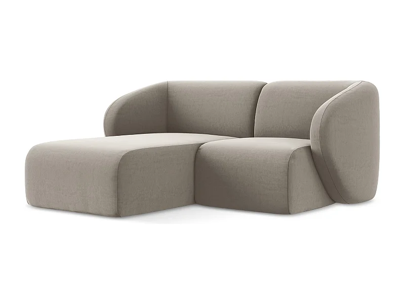 2,5-Sitzer Modulares Ecksofa - Ecke Links - Samt - Taupe - LANI