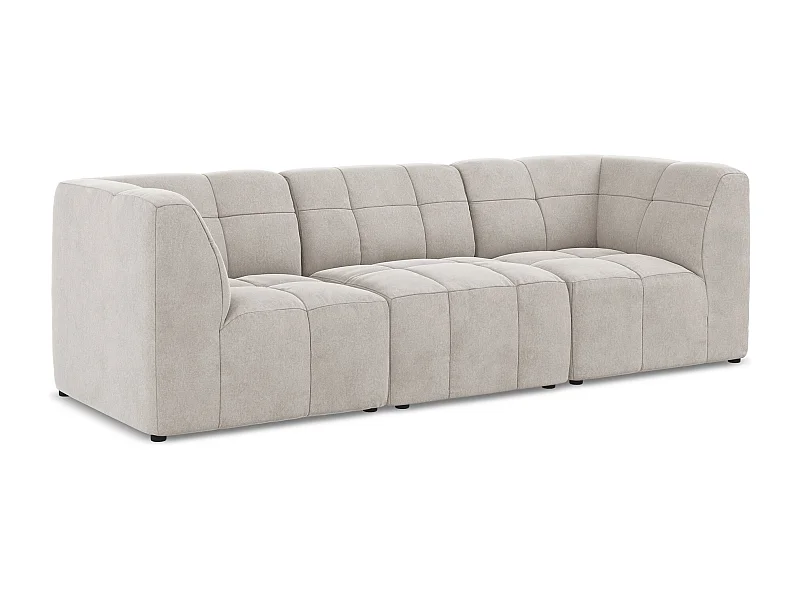 Modulares 3-Sitzer Sofa - - Samt - Hell beige - ALOHA