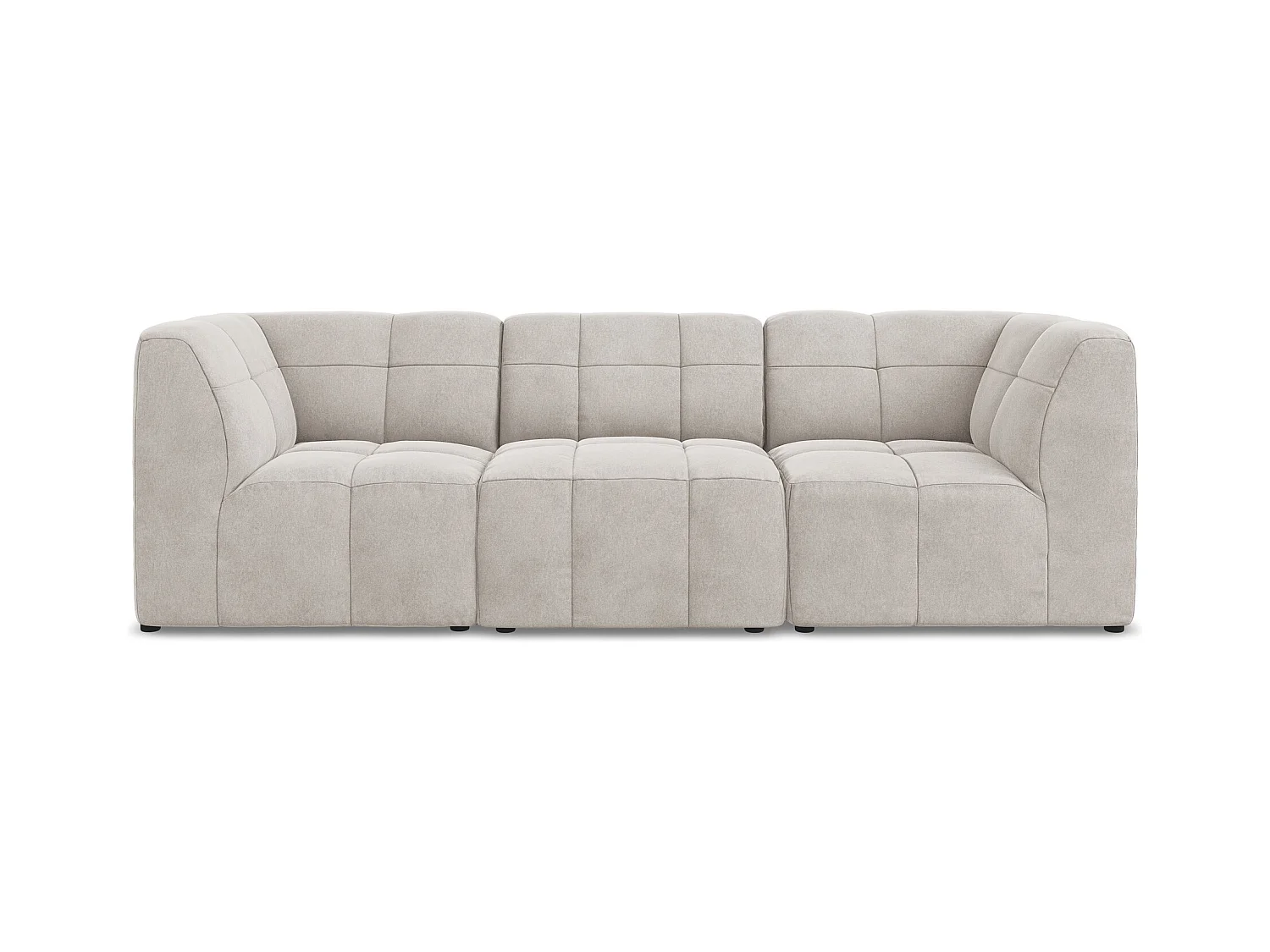 Modulares 3-Sitzer Sofa - - Samt - Hell beige - ALOHA