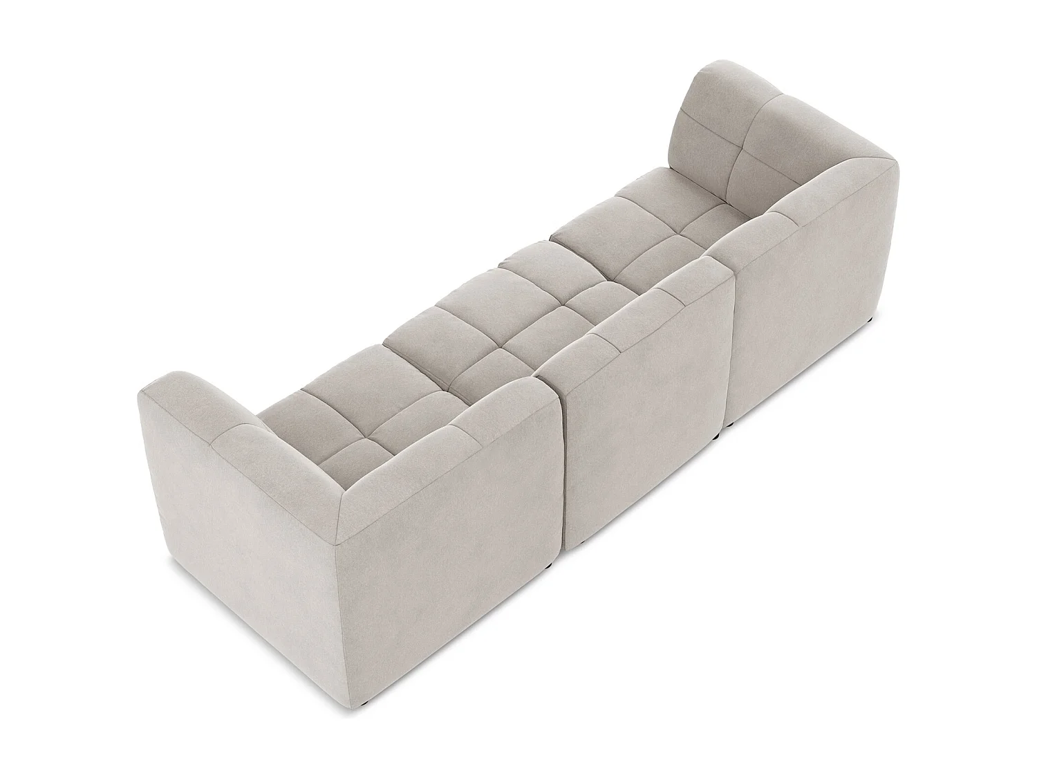 Modulares 3-Sitzer Sofa - - Samt - Hell beige - ALOHA