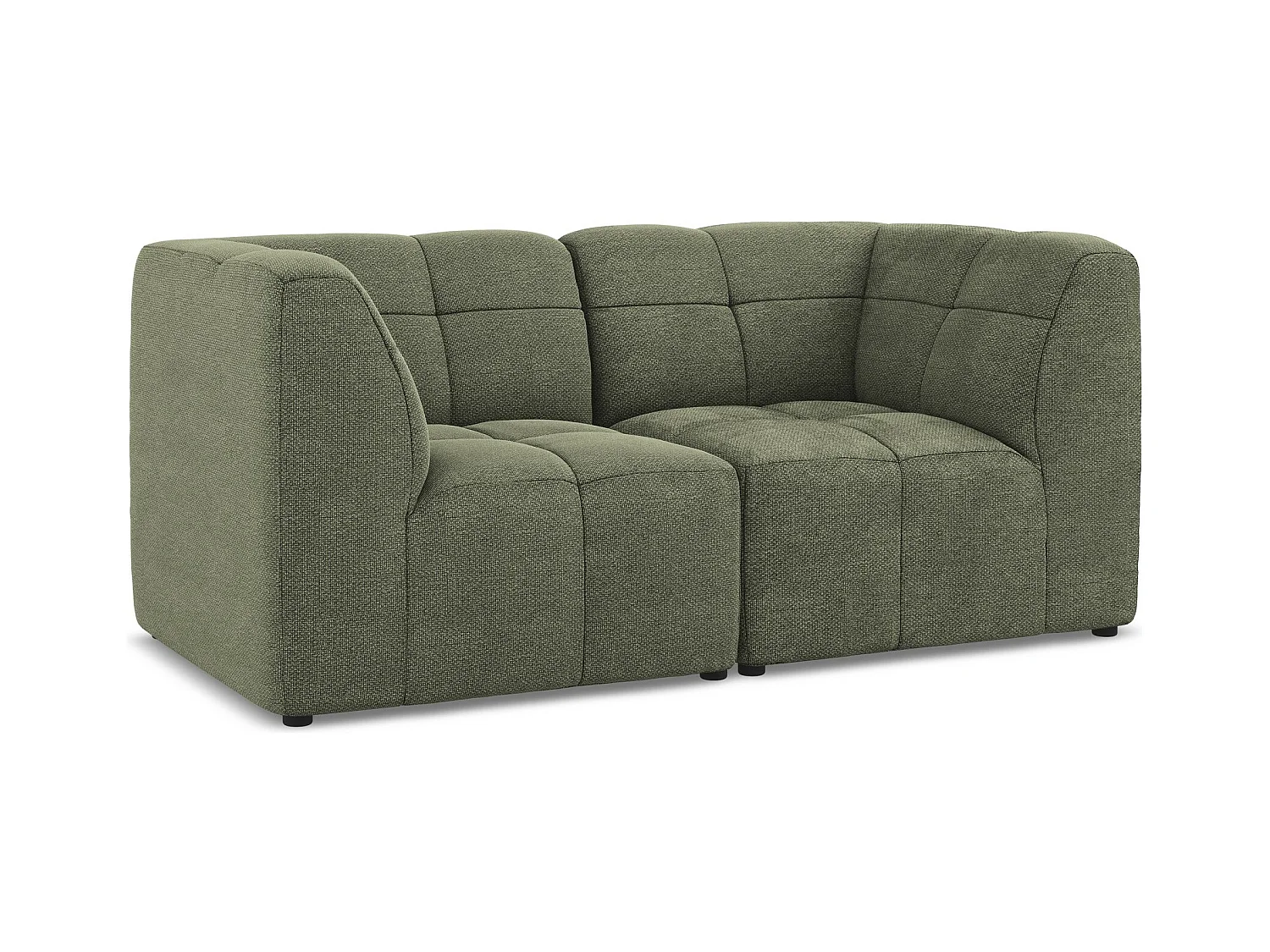 2-Sitzer Sofa - - Bouclé - Olive - ALOHA