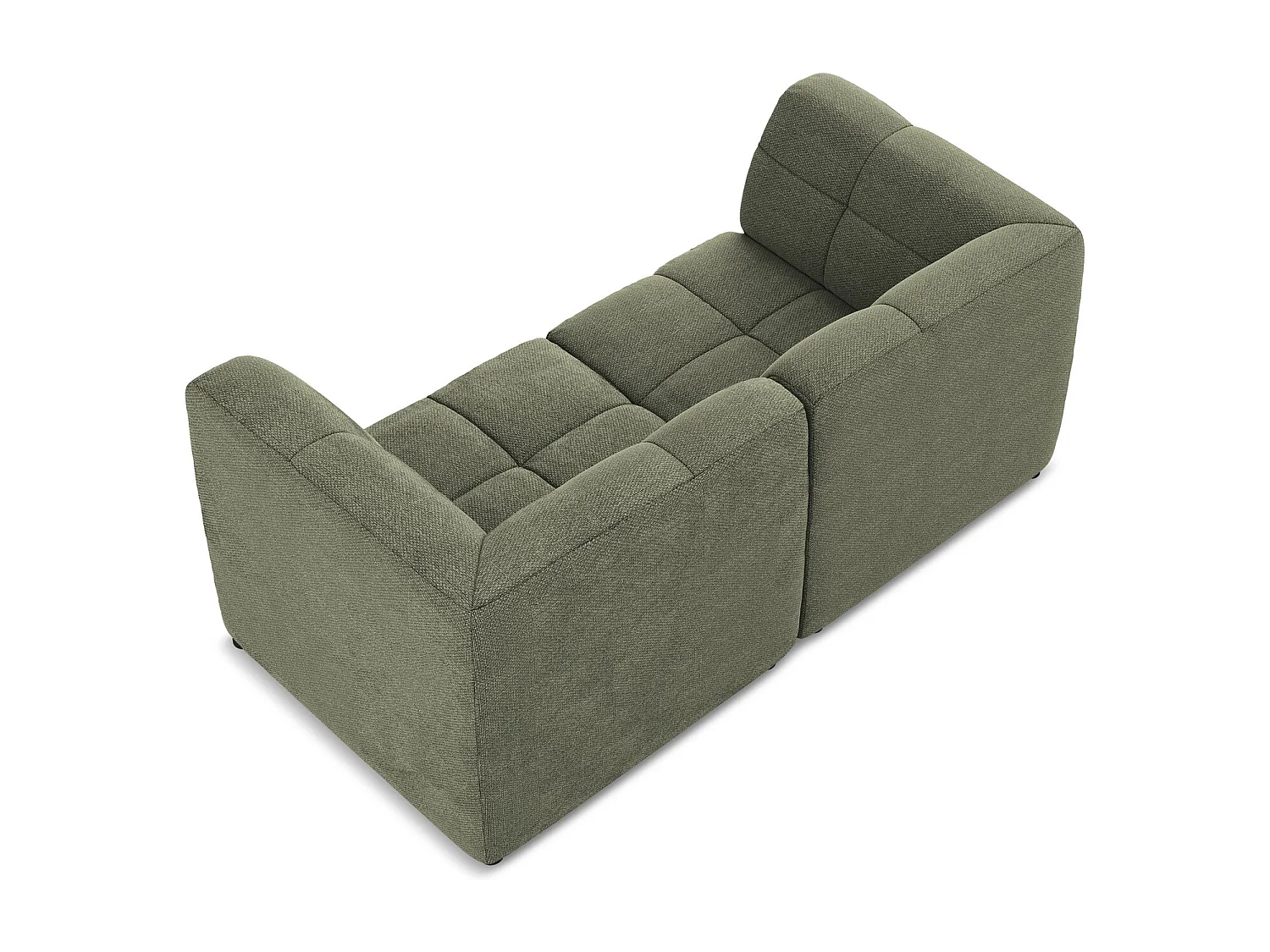 Canapé modulable 2 places en tissu bouclette - olive - ALOHA