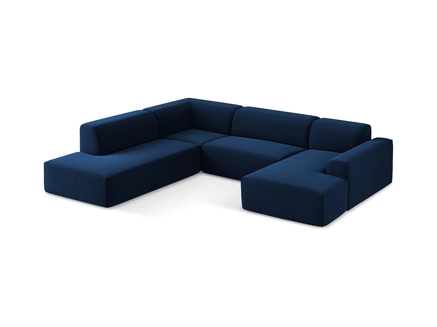 Große Wohnlandschaft Links - - Samt - Königsblau - KELI