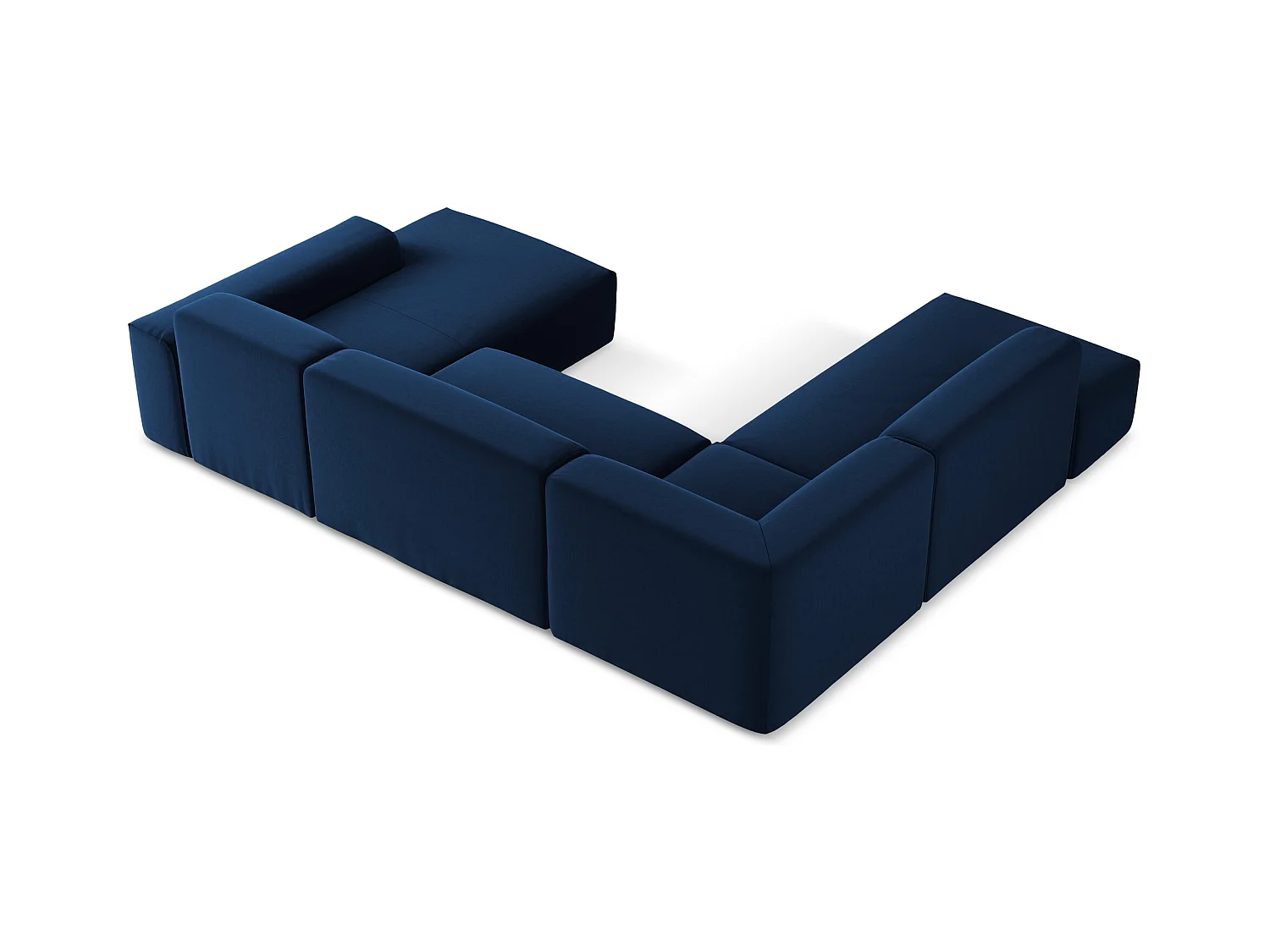 Große Wohnlandschaft Links - - Samt - Königsblau - KELI