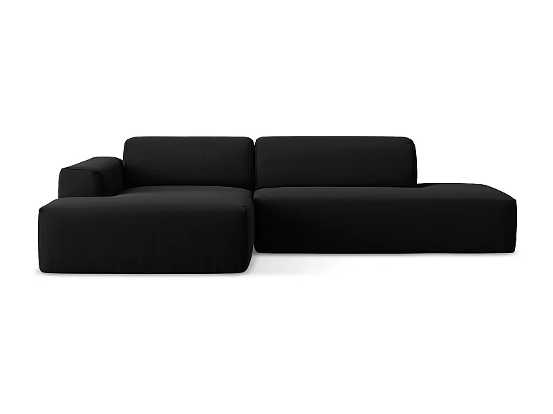 3-Sitzer Modulares Ecksofa - Ecke Rechts - Samt - Schwarz - KELI
