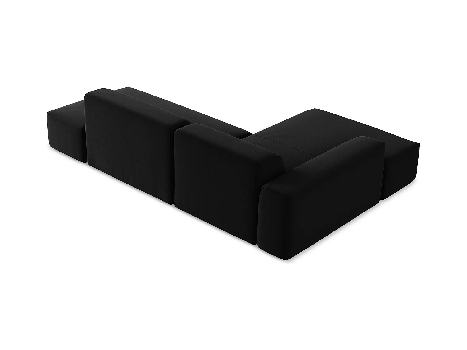 Modulaire hoekbank rechts van zwart velours - KELI