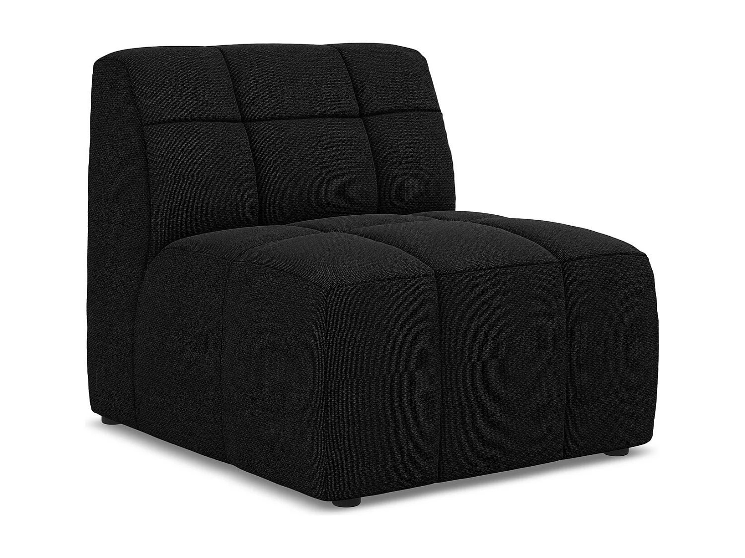 Fauteuil pour canapé modulable en tissu bouclette - noir - ALOHA