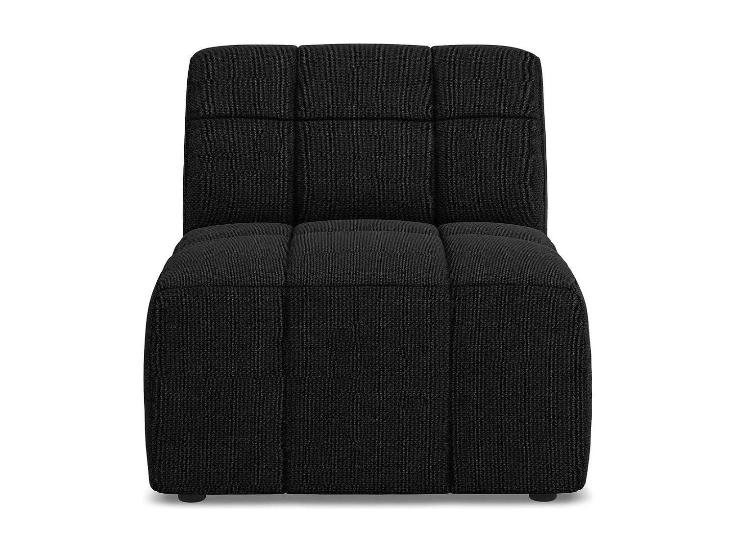 Fauteuil pour canapé modulable en tissu bouclette - noir - ALOHA