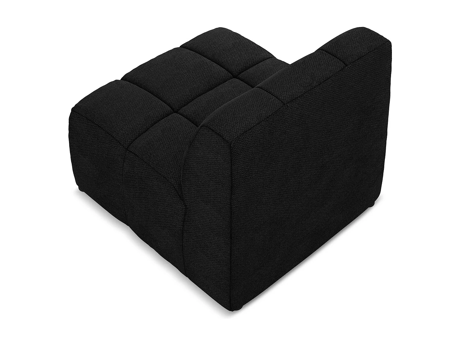 Fauteuil pour canapé modulable en tissu bouclette - noir - ALOHA