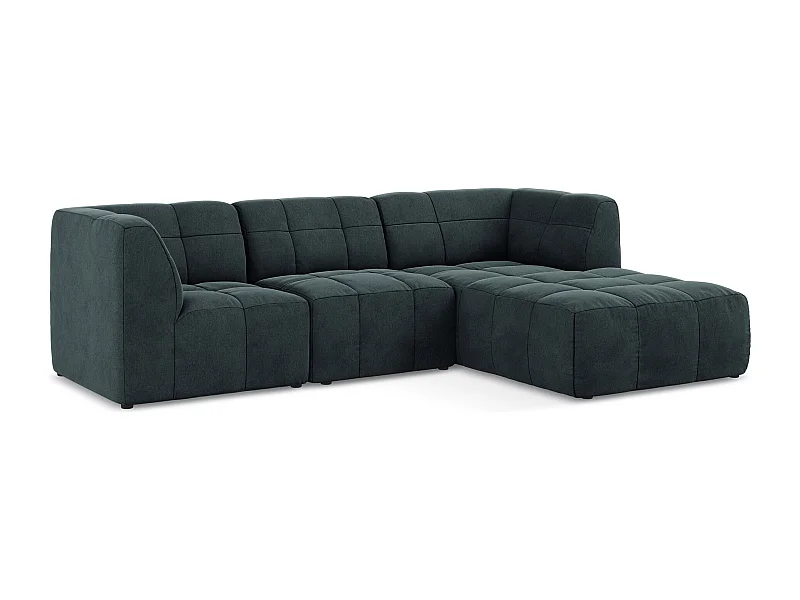 3-Sitzer Modulares Ecksofa - Ecke Rechts - Samt - Marine - ALOHA