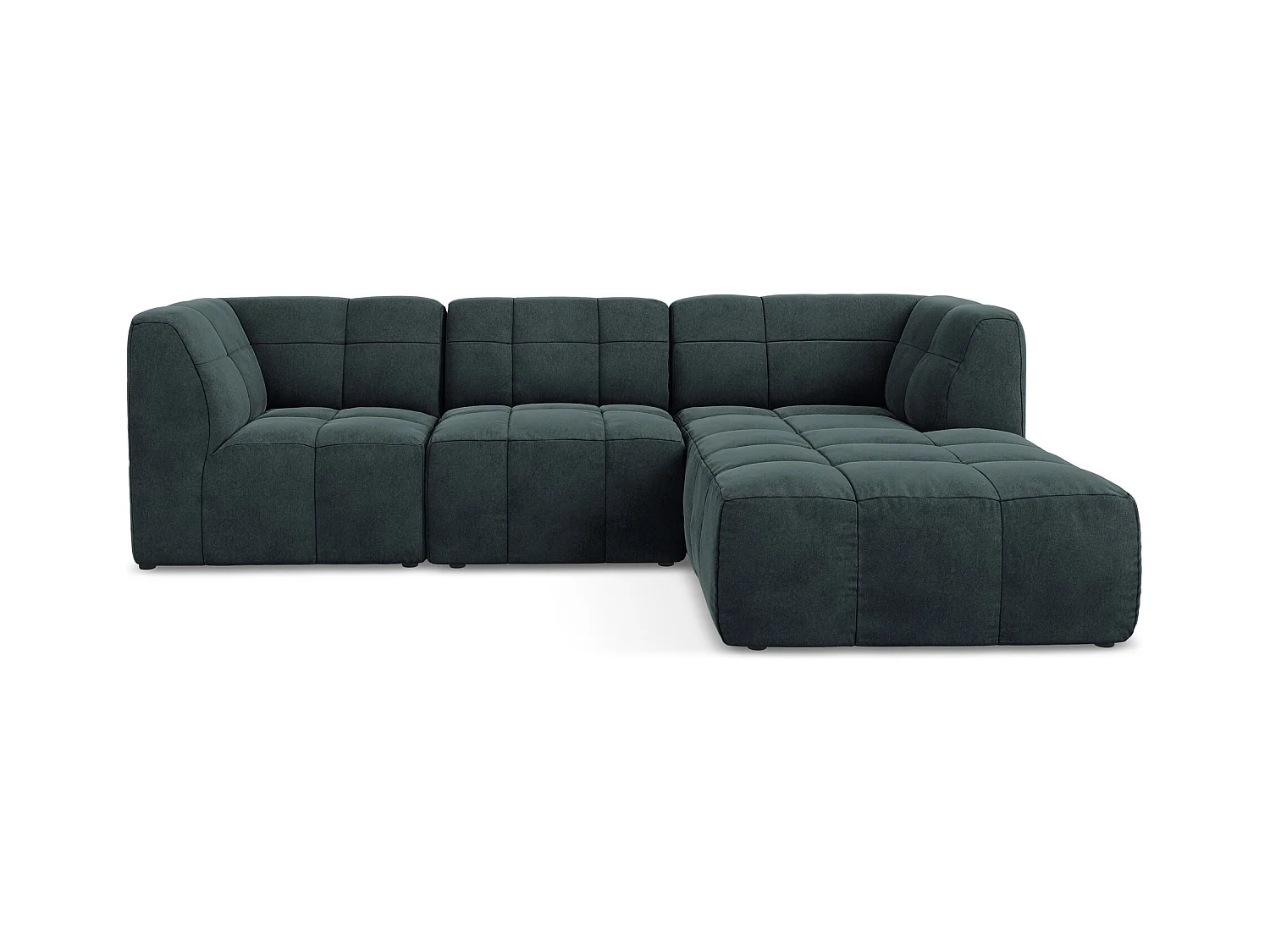 Modulaire hoekbank rechts van marinier velours - ALOHA