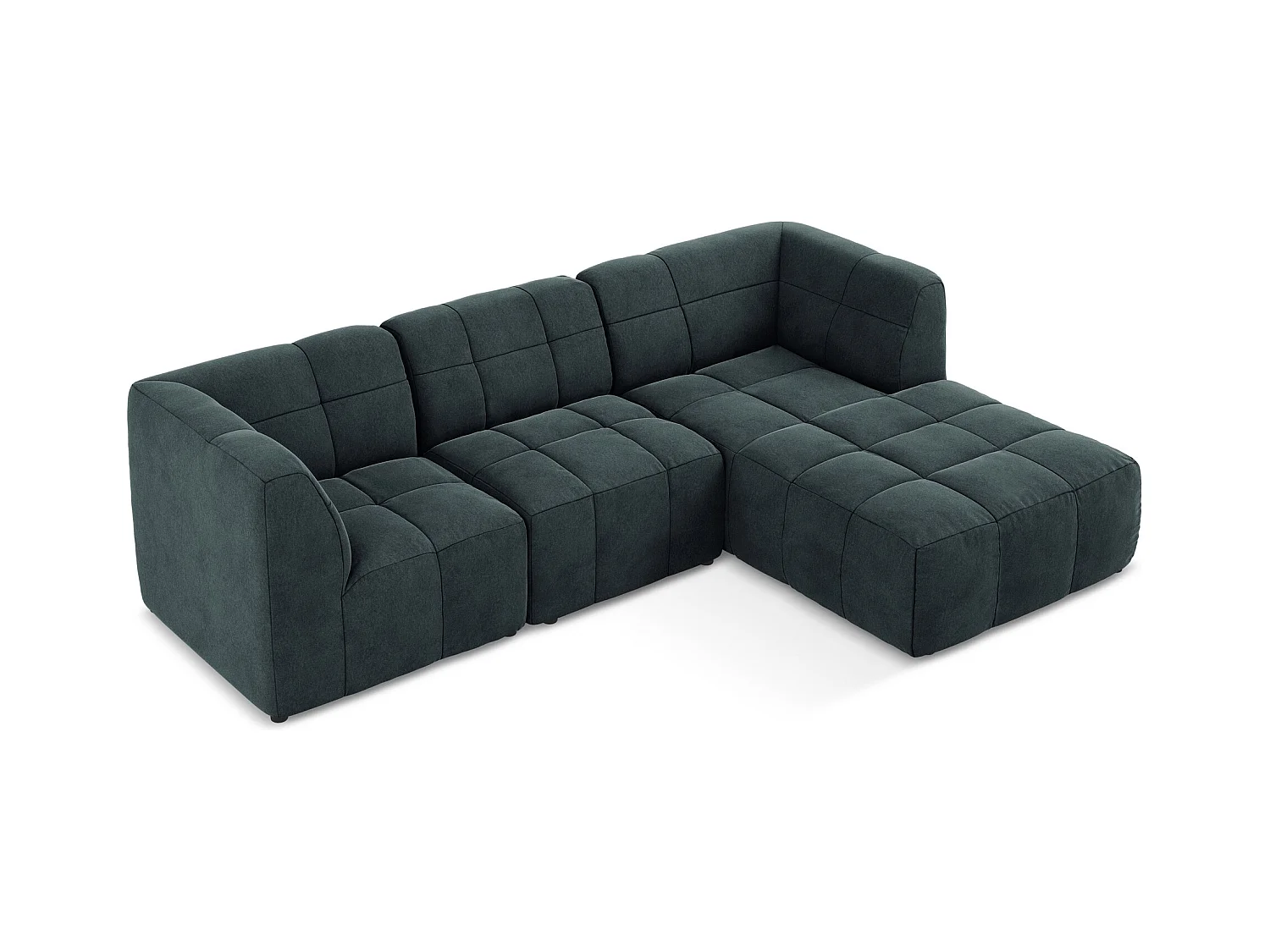 Modulaire hoekbank rechts van marinier velours - ALOHA