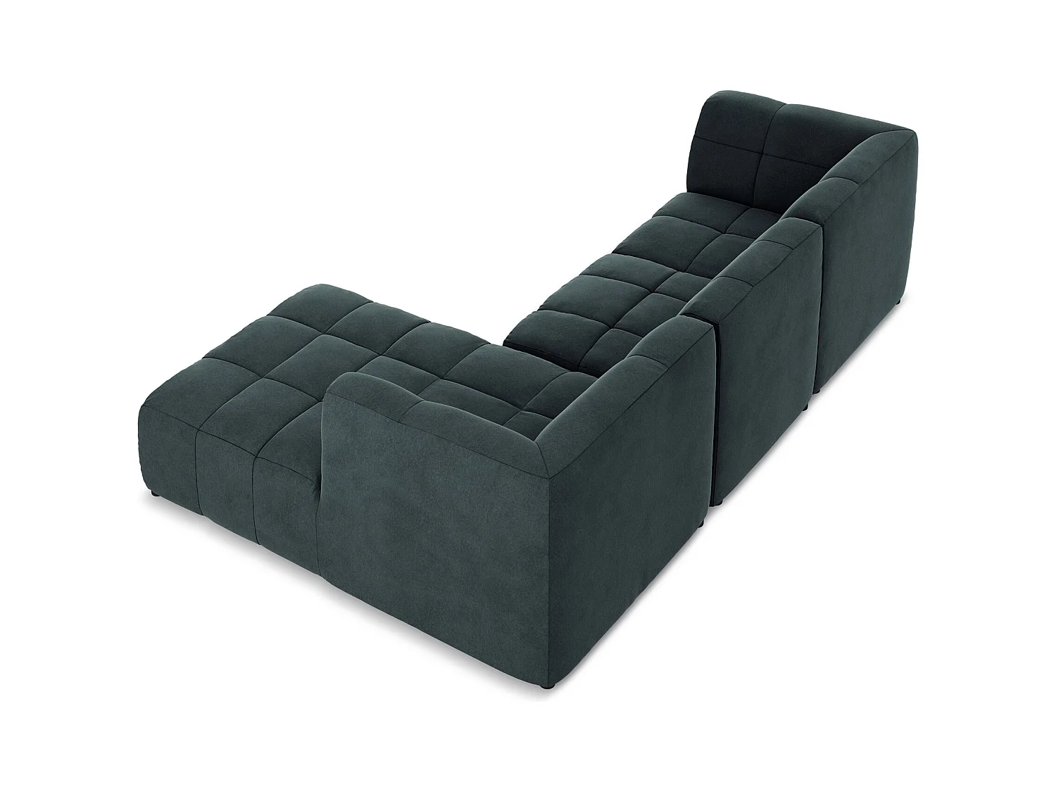 Modulaire hoekbank rechts van marinier velours - ALOHA