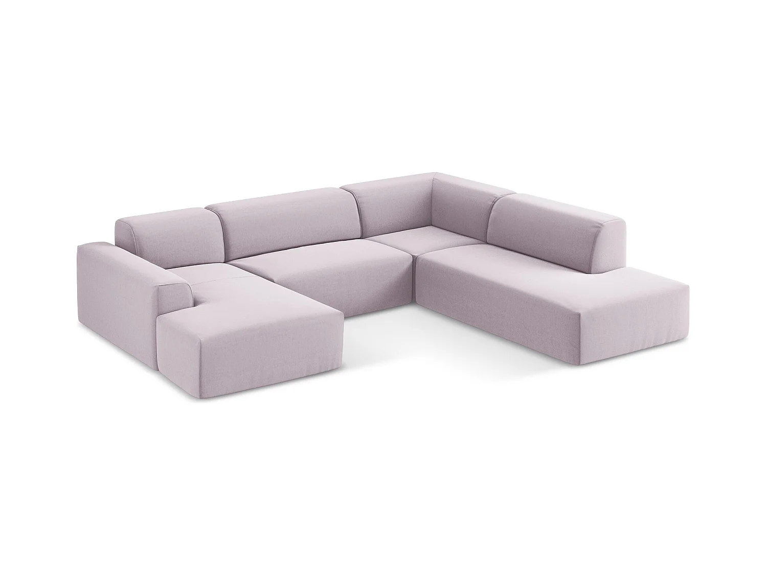 Sofa panoramiczna prawa - z tkaniny welwetowej - lawendowy - KELI