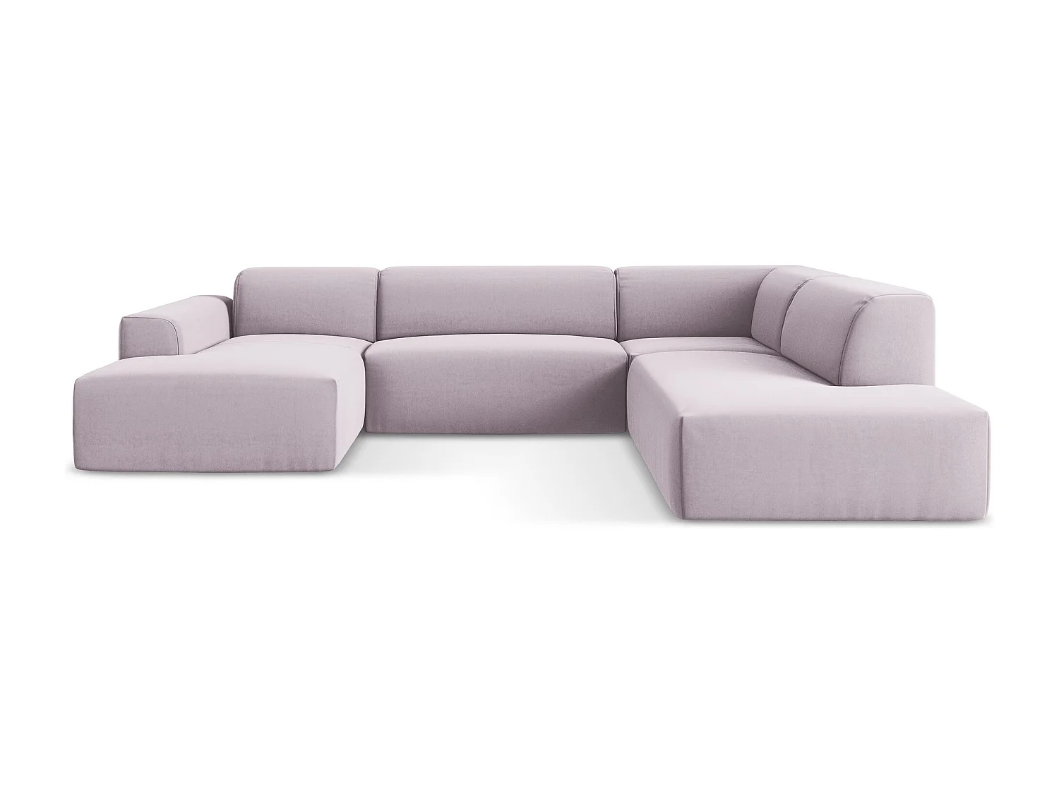 Canapé panoramique 5 places droit en velours - lavande - KELI