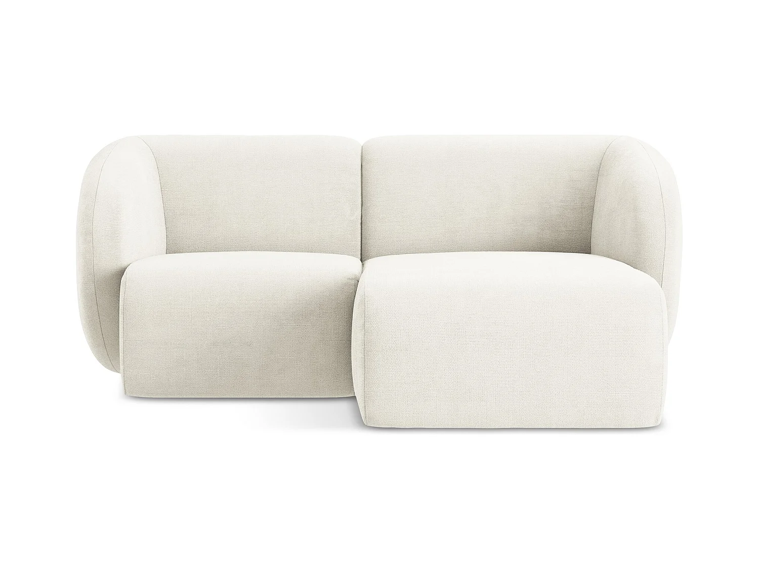 2,5-Sitzer Modulares Ecksofa - Ecke Rechts - Chenille - Weiß - LANI