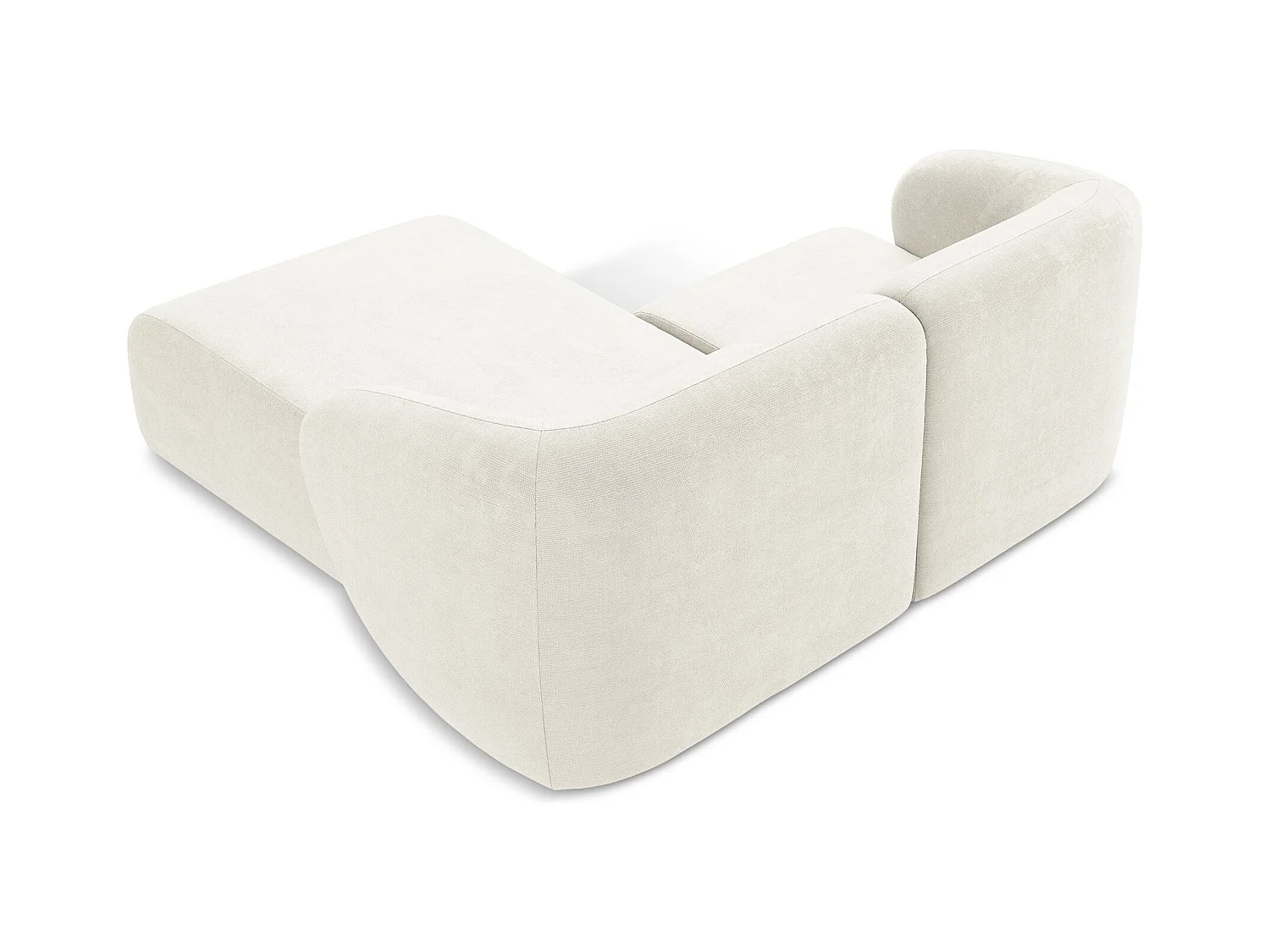 2,5-Sitzer Modulares Ecksofa - Ecke Rechts - Chenille - Weiß - LANI