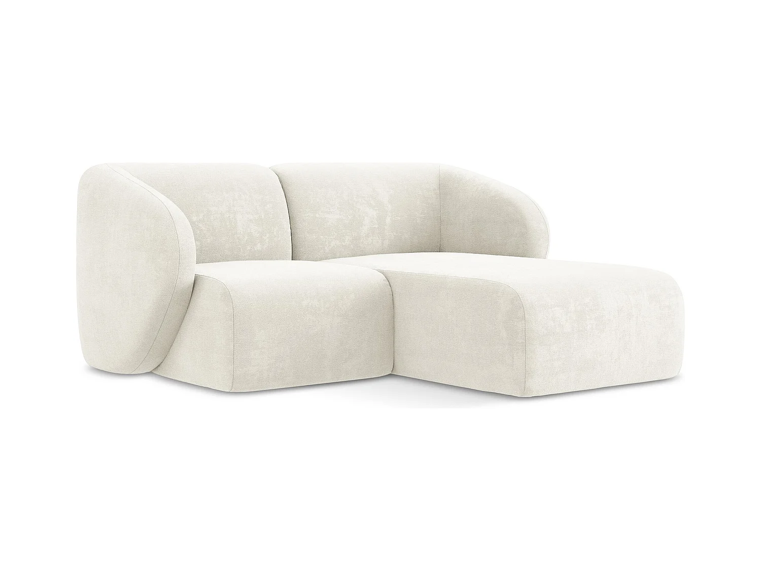 2,5-Sitzer Modulares Ecksofa - Ecke Rechts - Chenille - Weiß - LANI