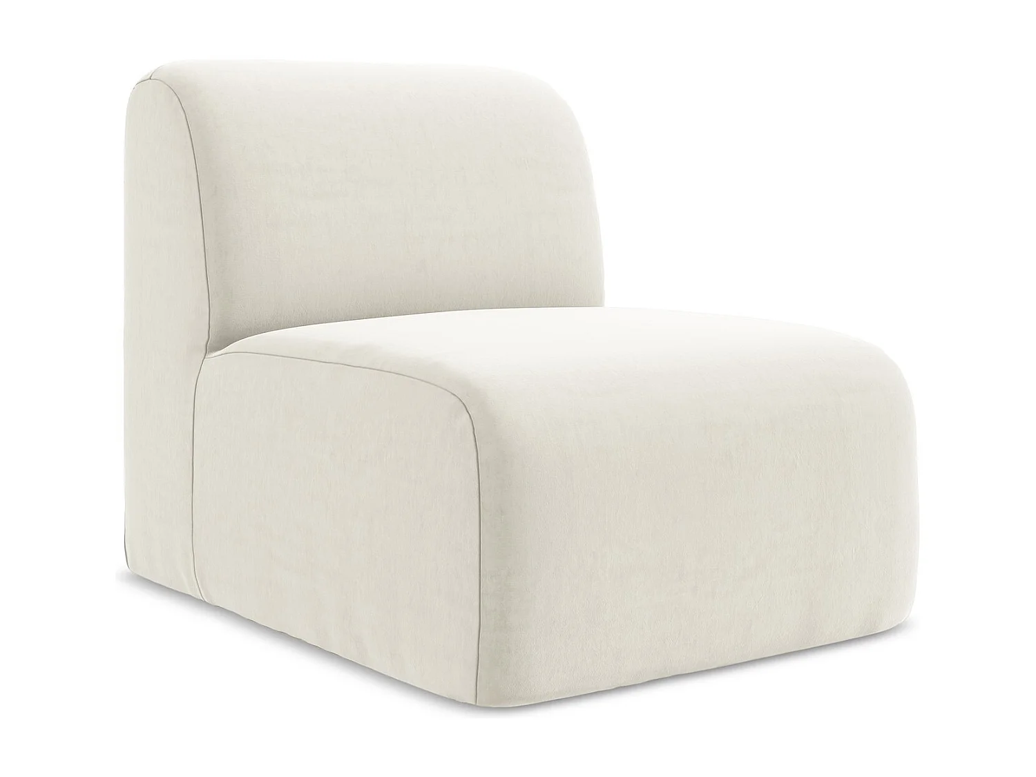 Fauteuil pour canapé modulable en velours - beige clair - LANI