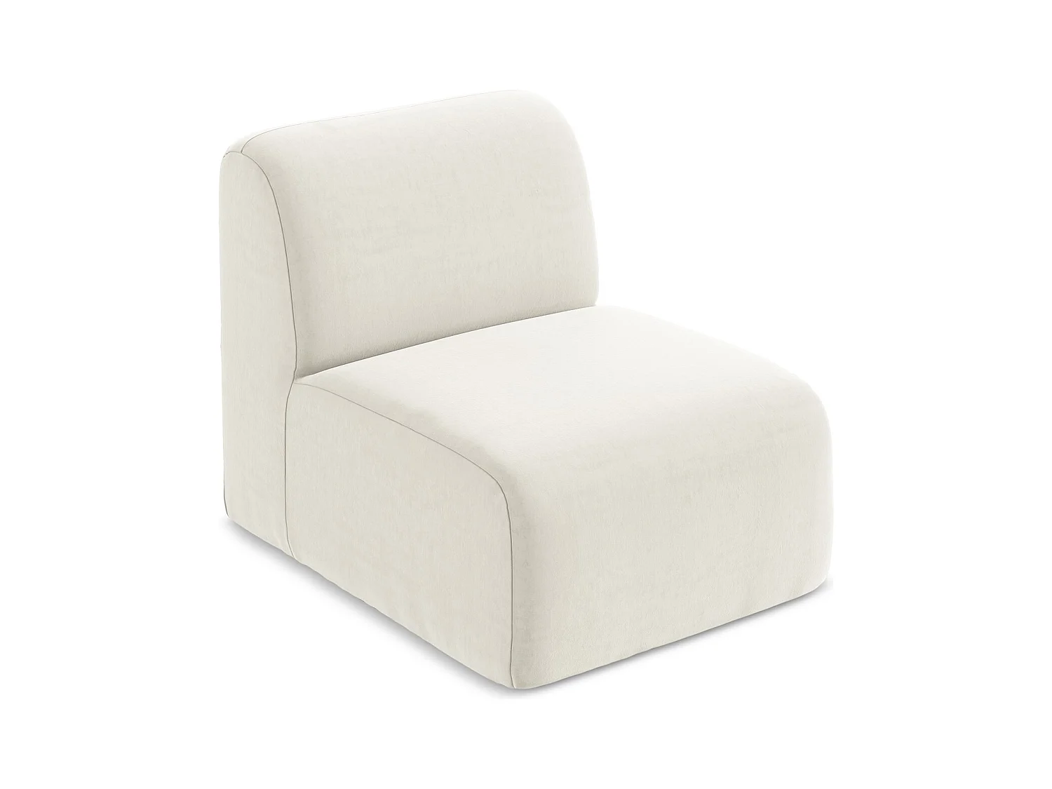 Fauteuil pour canapé modulable en velours - beige clair - LANI
