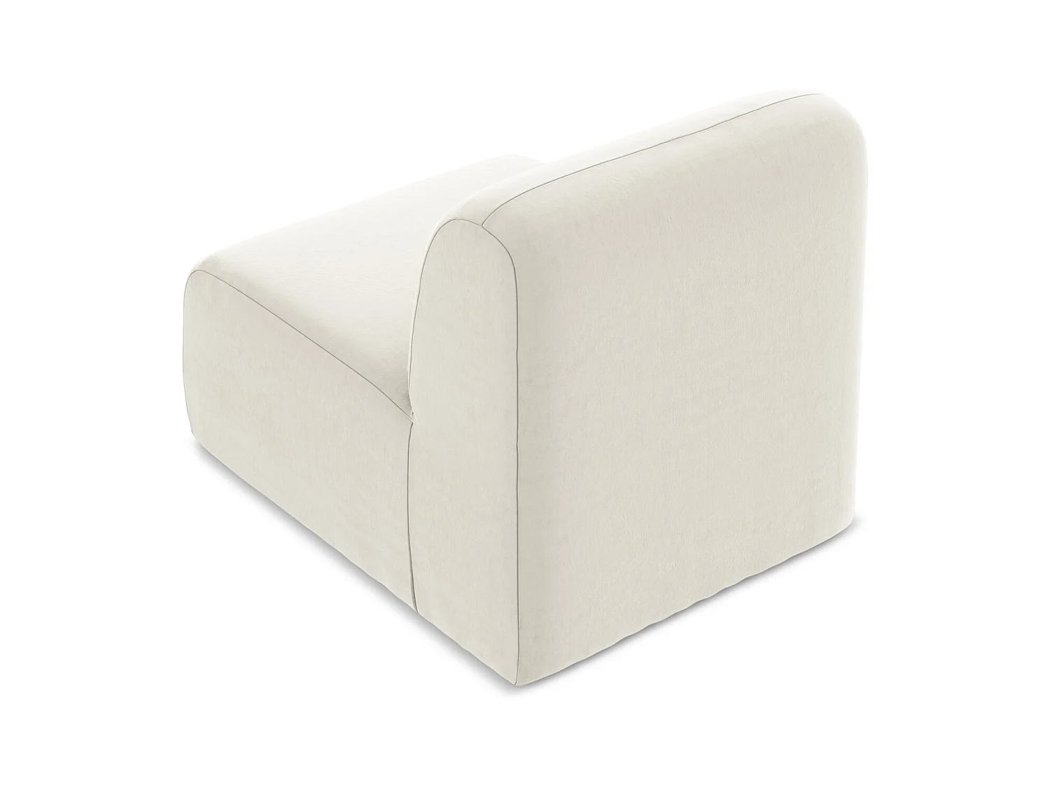 Fauteuil pour canapé modulable en velours - beige clair - LANI