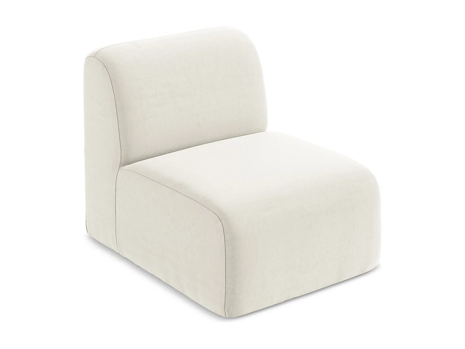 Fauteuil pour canapé modulable en velours - beige clair - LANI