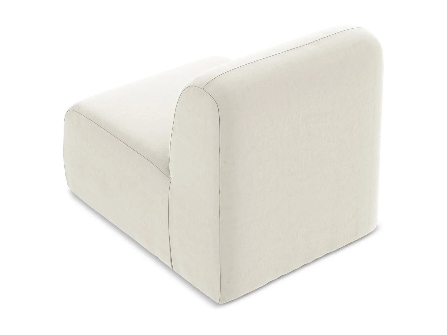 Fauteuil pour canapé modulable en velours - beige clair - LANI