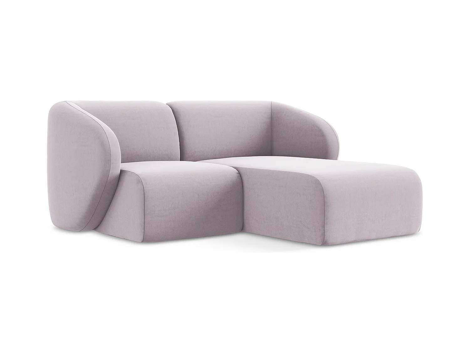 2,5-Sitzer Modulares Ecksofa - Ecke Rechts - Samt - Lavendel - LANI