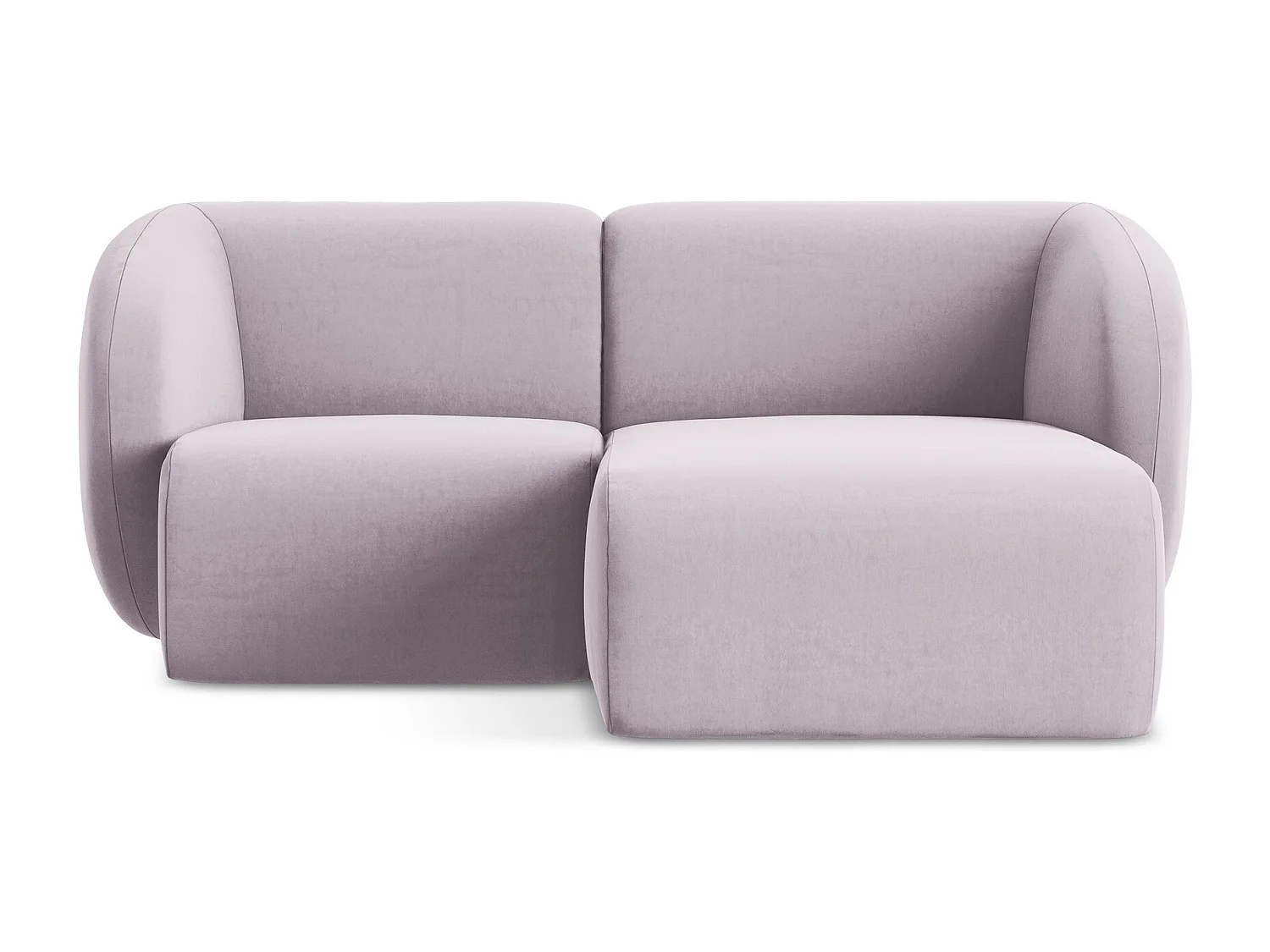 Modulaire hoekbank rechts van lavendel velours - LANI