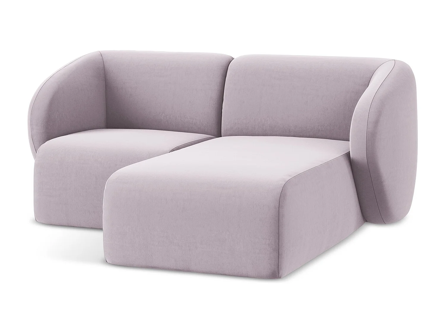 Modulaire hoekbank rechts van lavendel velours - LANI