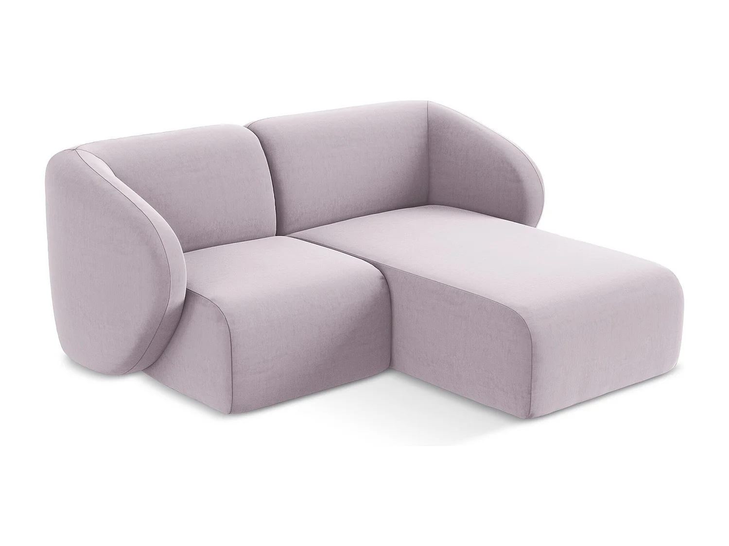 Modulaire hoekbank rechts van lavendel velours - LANI