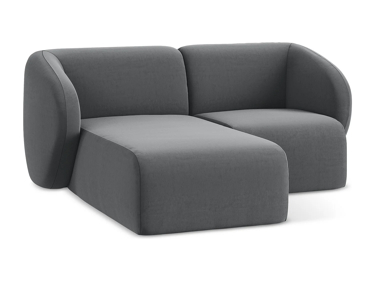 Modulaire hoekbank links van staal velours - LANI