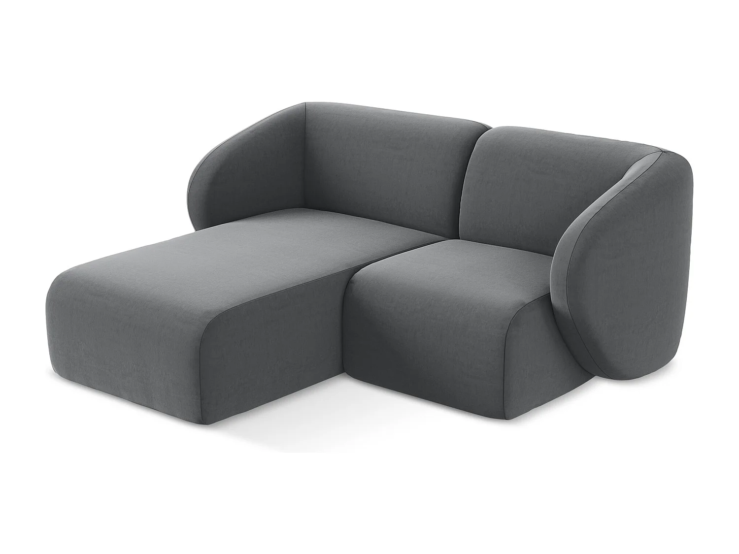 Modulaire hoekbank links van staal velours - LANI