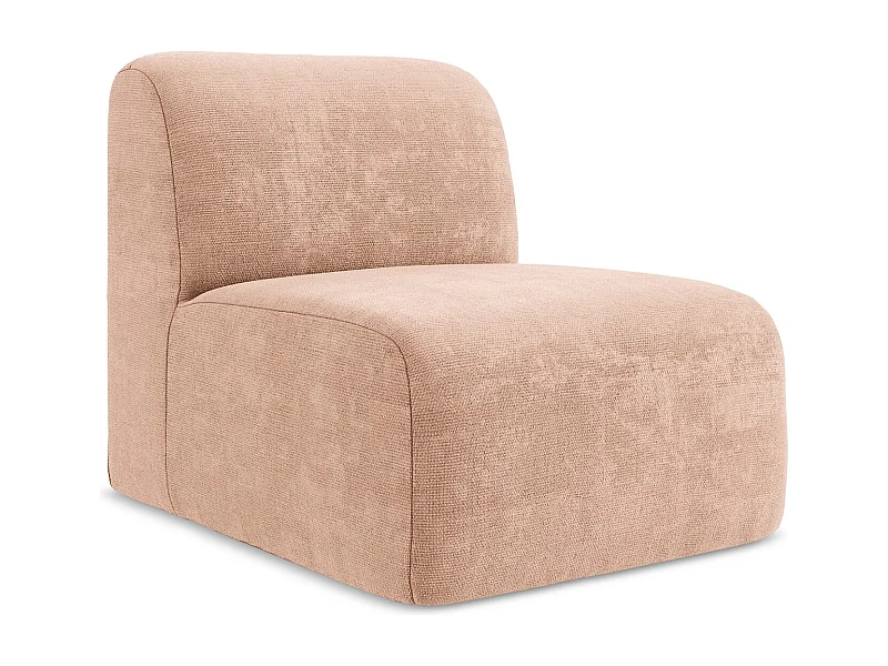 Fauteuil pour canapé modulable en tissu chenille - pêche - LANI