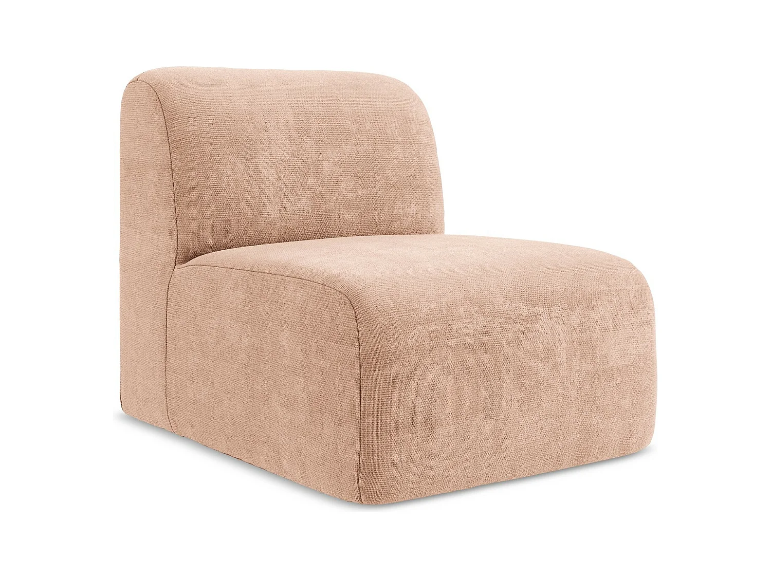 Fauteuil pour canapé modulable en tissu chenille - pêche - LANI