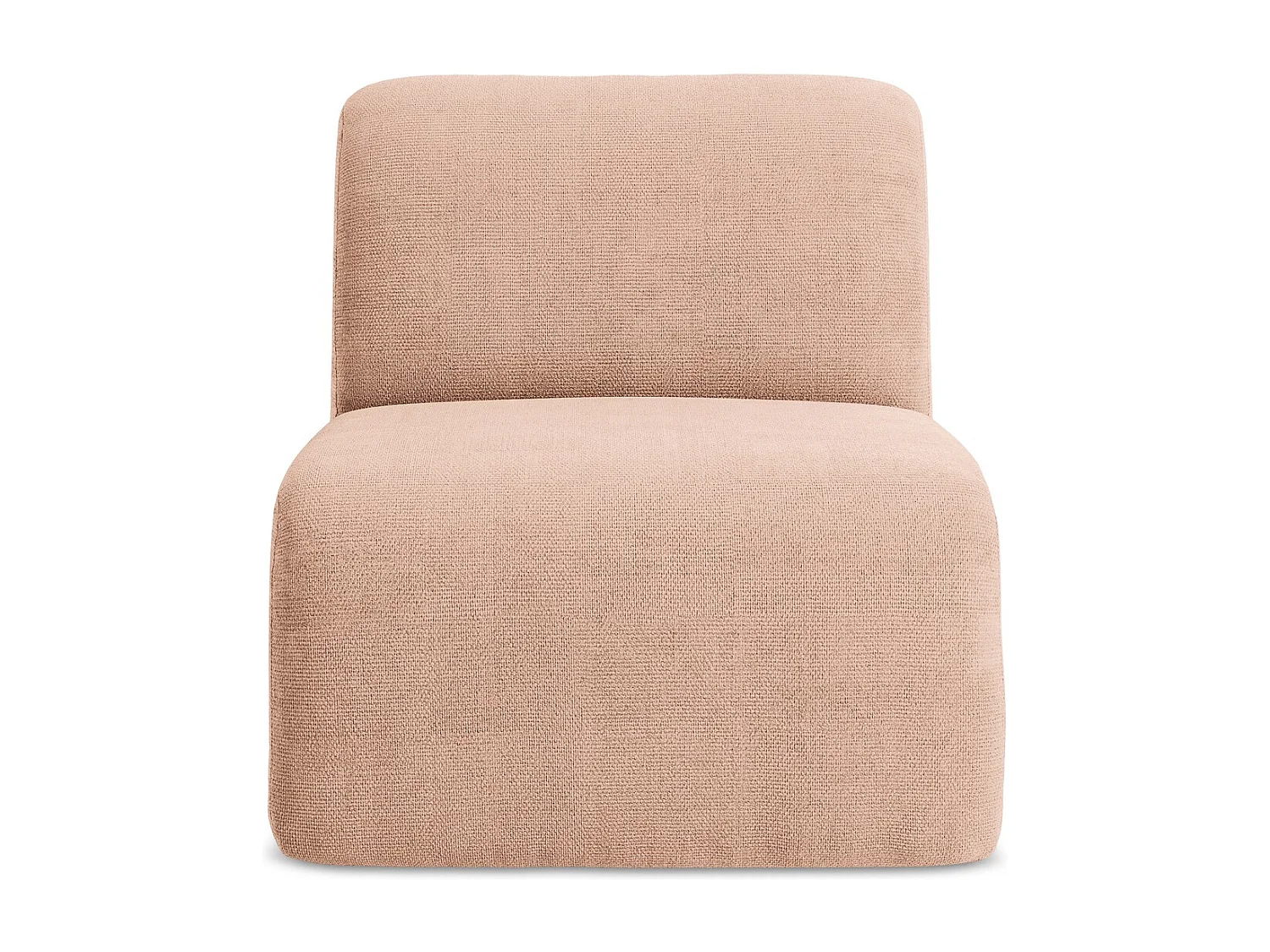 Fauteuil pour canapé modulable en tissu chenille - pêche - LANI