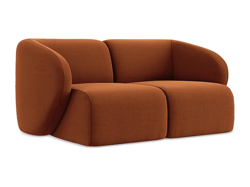 2-Sitzer Sofa - - Samt - Terrakotta - LANI