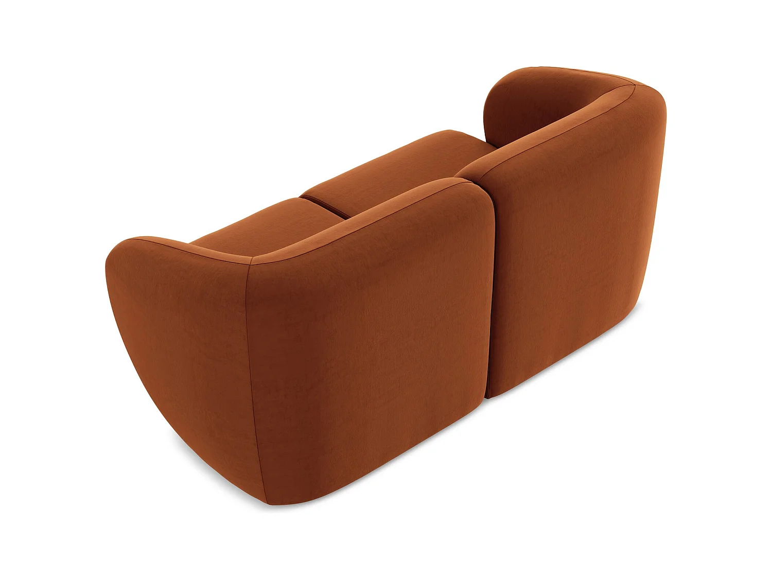 Tweezits modulaire bank van terracotta velours - LANI