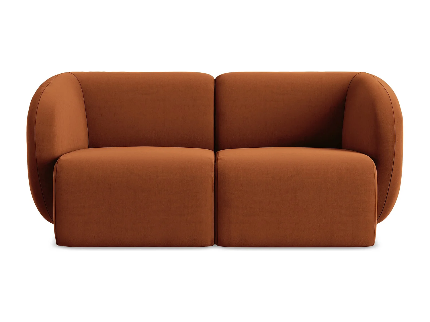 2-Sitzer Sofa - - Samt - Terrakotta - LANI