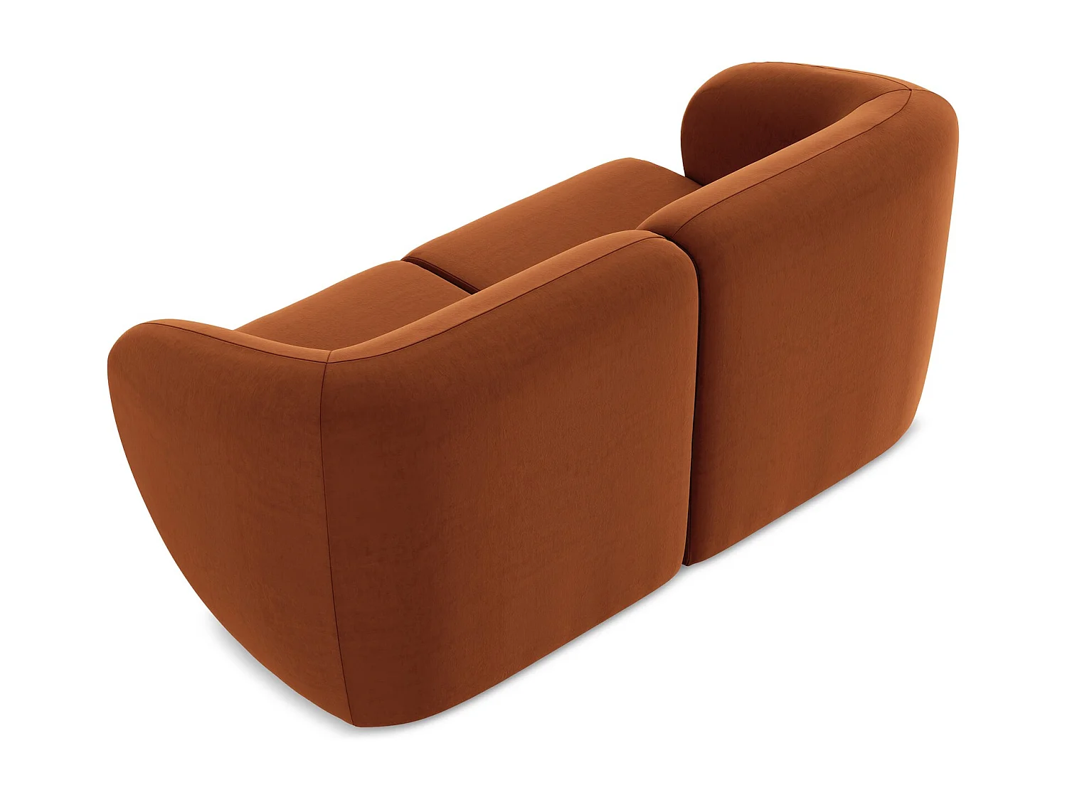 2-Sitzer Sofa - - Samt - Terrakotta - LANI
