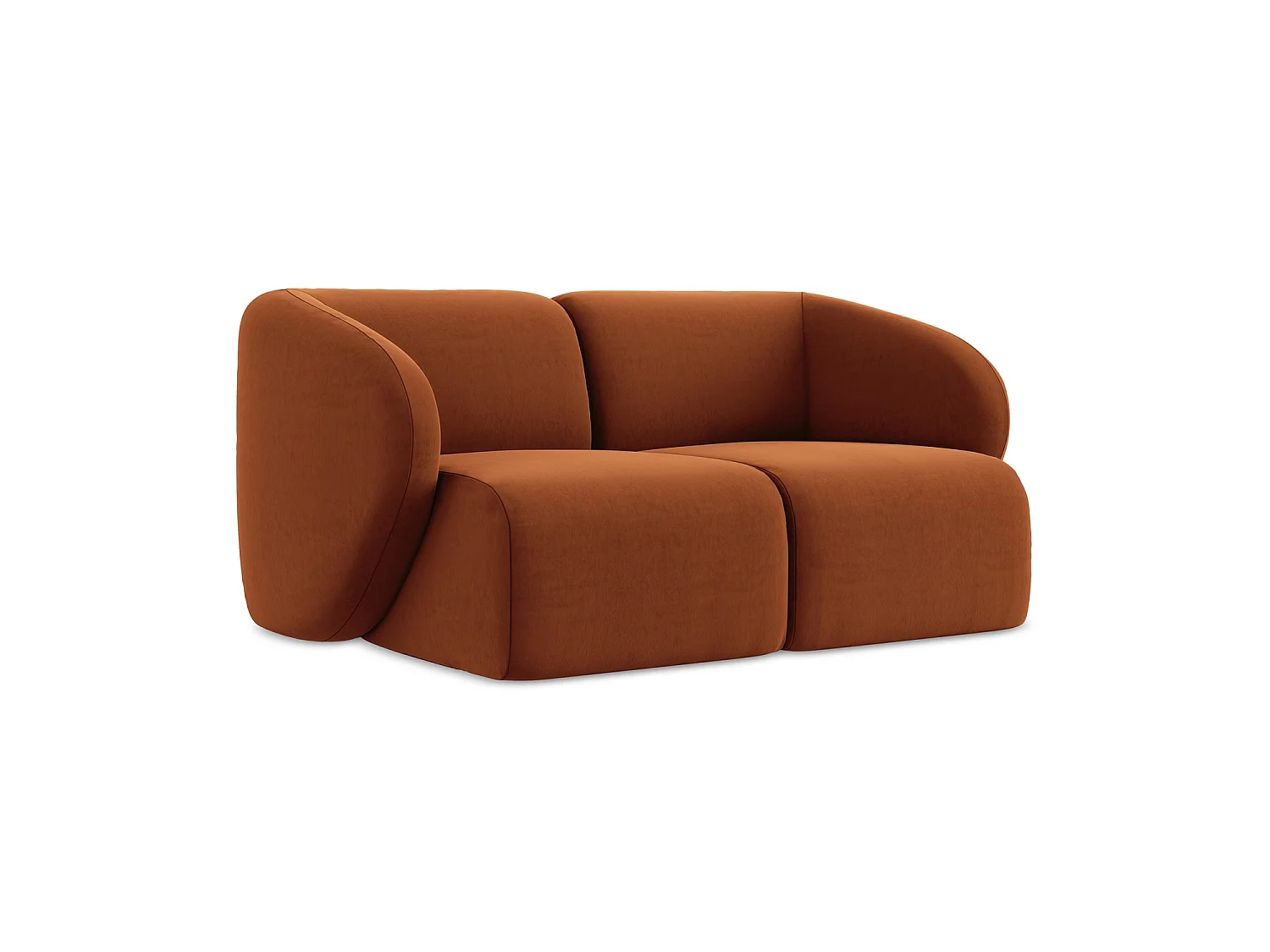 2-Sitzer Sofa - - Samt - Terrakotta - CERVO