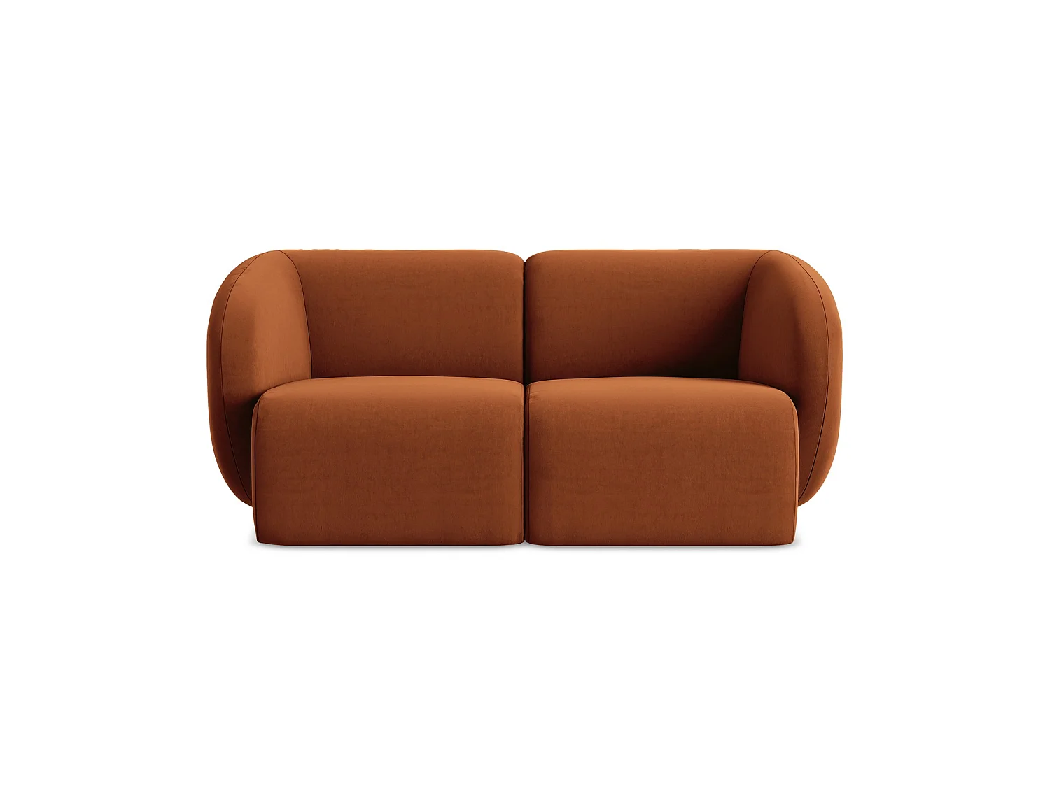 2-Sitzer Sofa - - Samt - Terrakotta - CERVO