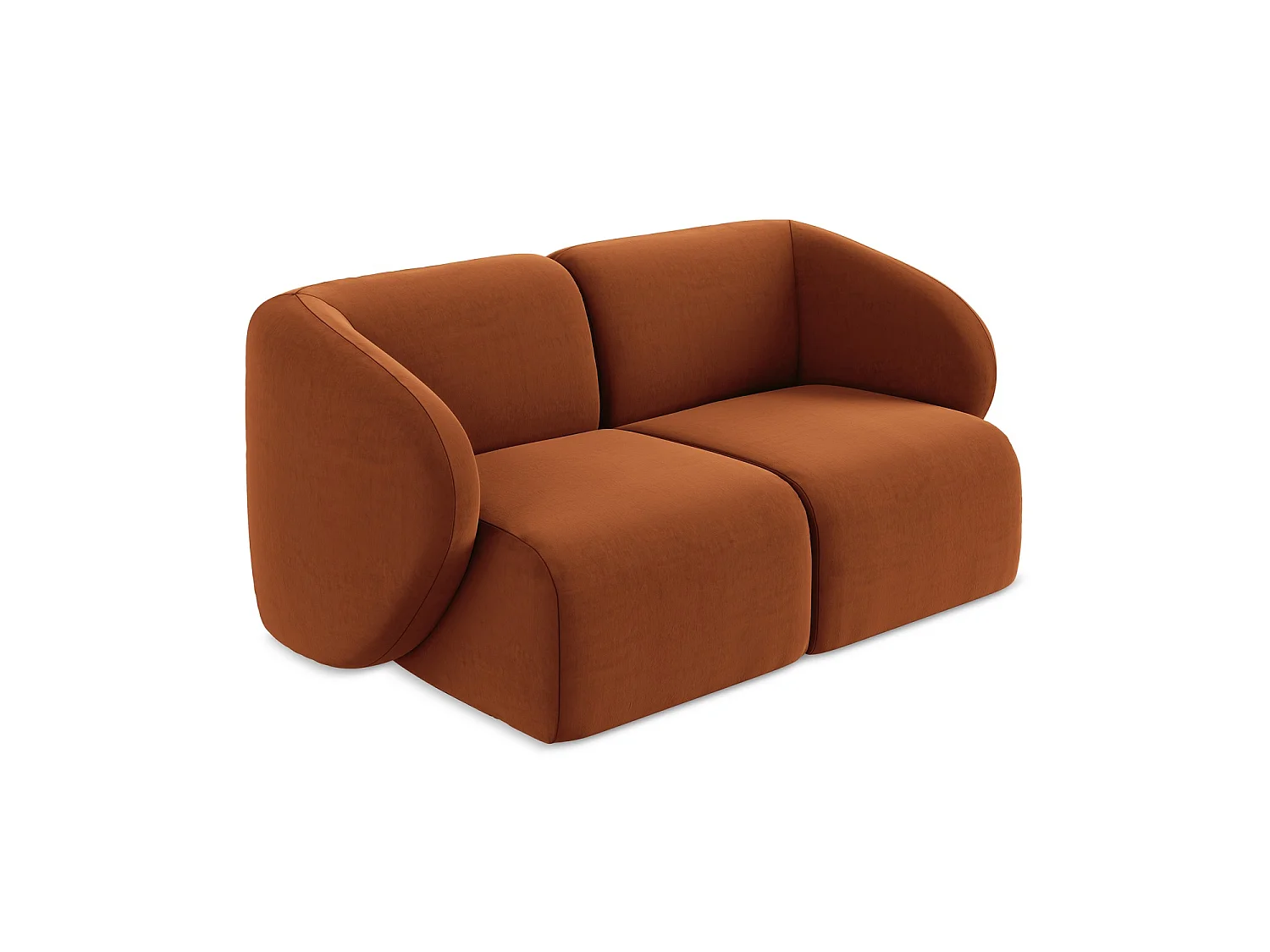 2-Sitzer Sofa - - Samt - Terrakotta - CERVO