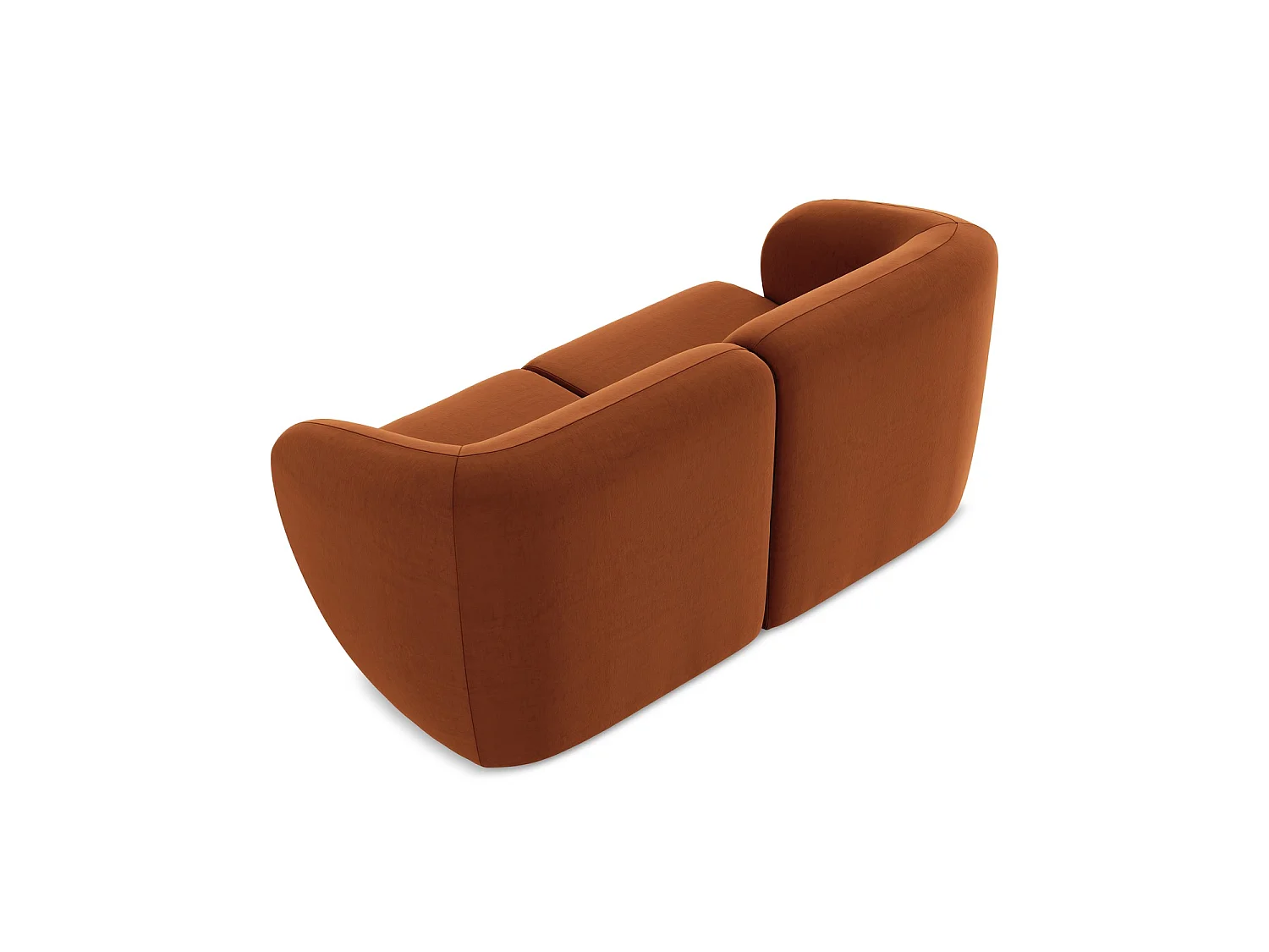 2-Sitzer Sofa - - Samt - Terrakotta - CERVO
