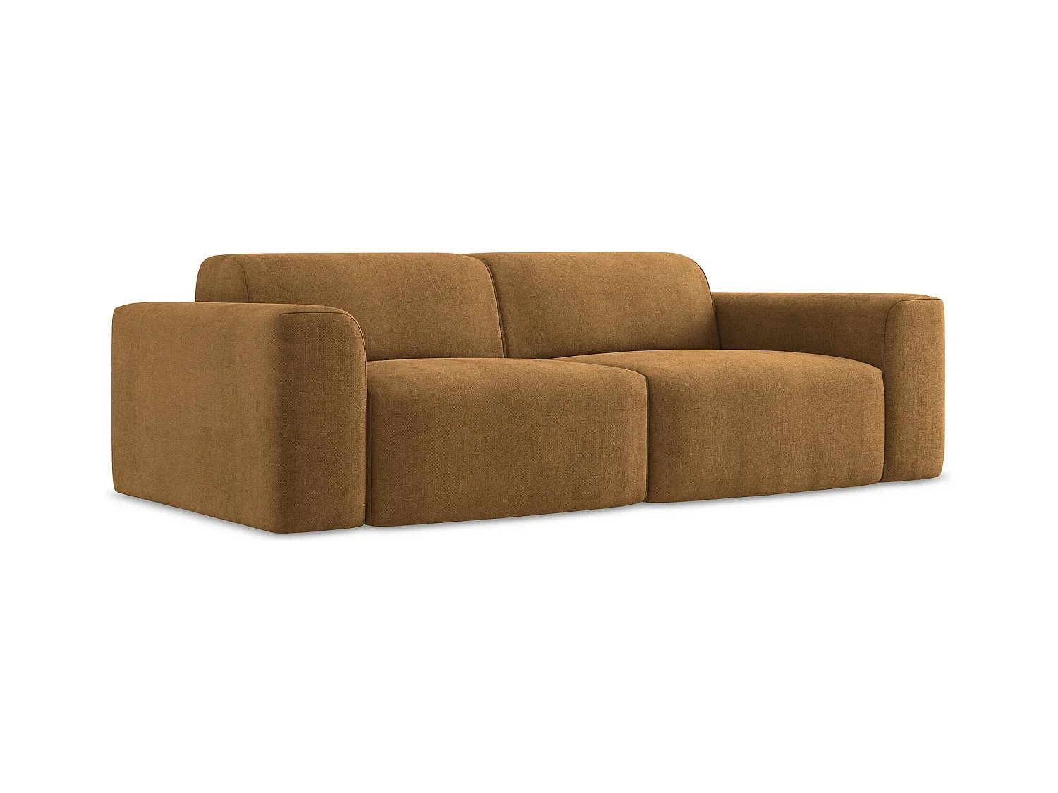 Modulares 3-Sitzer Sofa - - Strukturstoff - Terrakotta - KELI