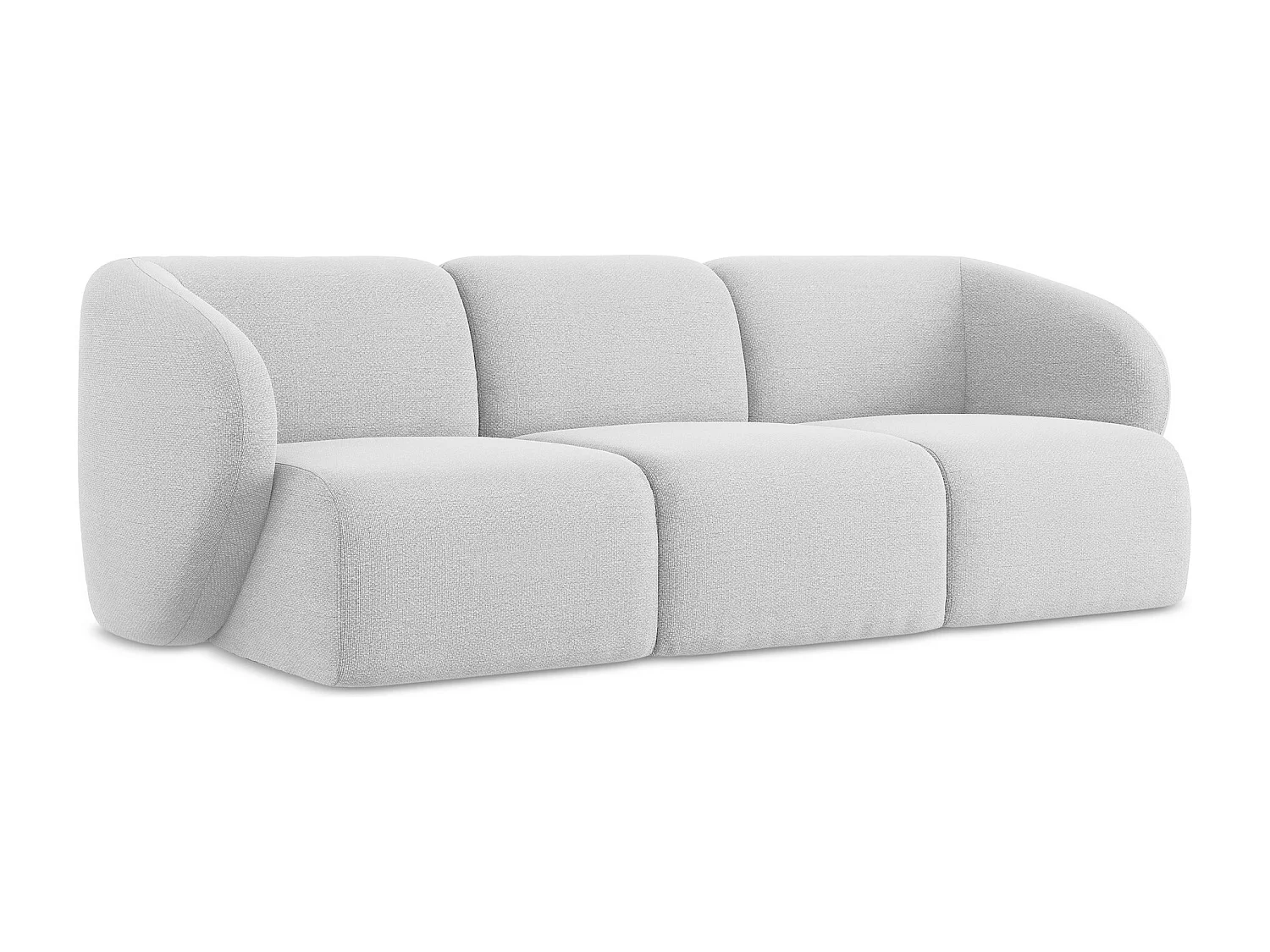 Modulares 3-Sitzer Sofa - - Bouclé - Silber - LANI